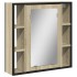 Armario con espejo de baño madera roble Sonoma 60x16x60