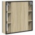 Armario con espejo de baño madera roble Sonoma 60x16x60