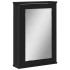 Armario con espejo de baño madera ingeniería negro 42x12x60