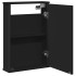 Armario con espejo de baño madera ingeniería negro 42x12x60