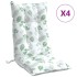 Cojines silla respaldo alto 4 uds tela Oxford estampado