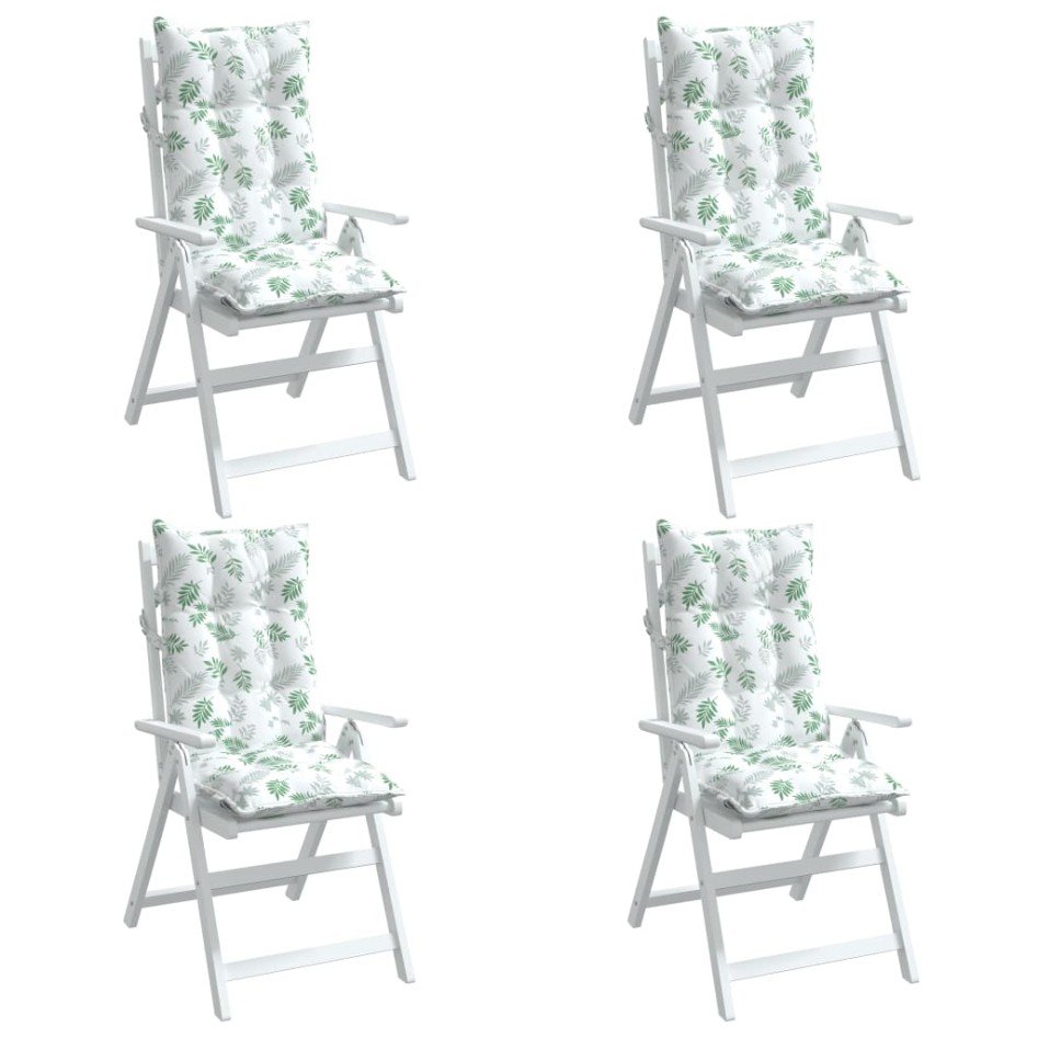 Cojines silla respaldo alto 4 uds tela Oxford estampado