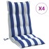 Cojines silla respaldo alto 4 uds tela Oxford rayas azul