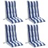 Cojines silla respaldo alto 4 uds tela Oxford rayas azul