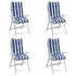 Cojines silla respaldo alto 4 uds tela Oxford rayas azul