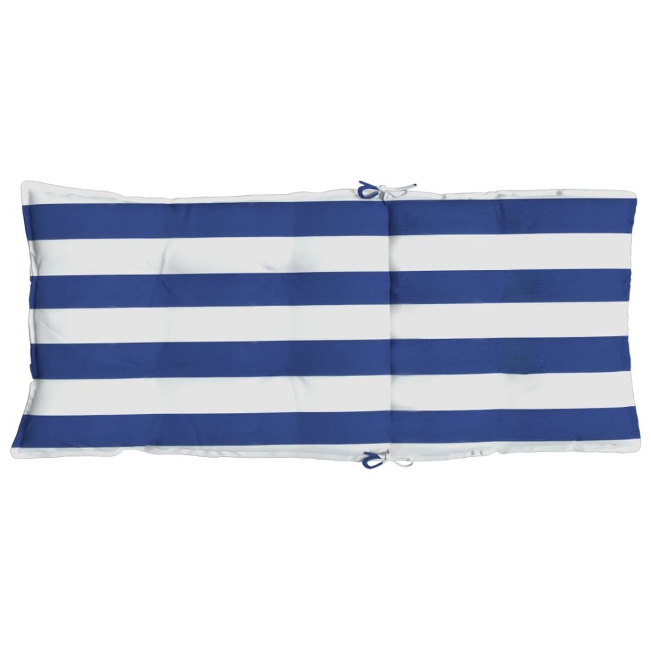 Cojines silla respaldo alto 4 uds tela Oxford rayas azul