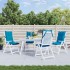 Cojines de silla con respaldo alto 4 uds tela Oxford azul