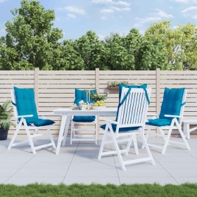 Cojines de silla con respaldo alto 4 uds tela Oxford azul