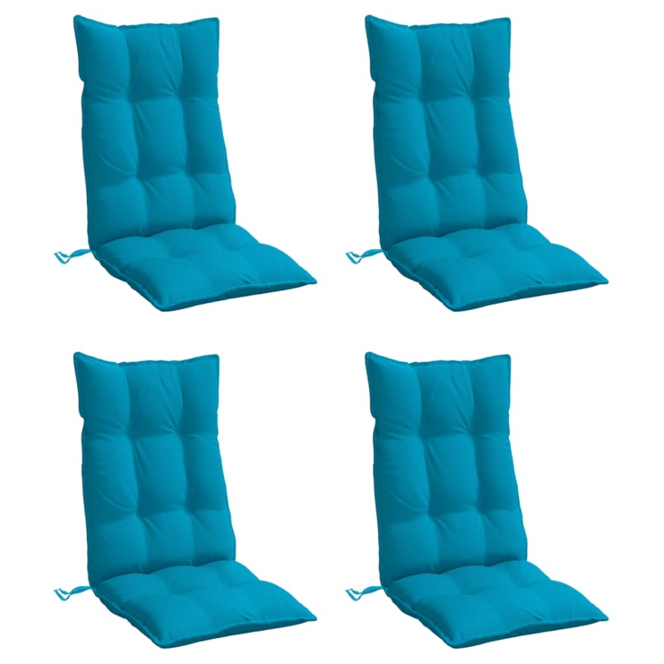 Cojines de silla con respaldo alto 4 uds tela Oxford azul