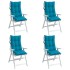Cojines de silla con respaldo alto 4 uds tela Oxford azul
