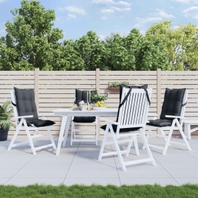 Cojines de silla respaldo alto 4 uds tela Oxford gris