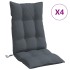 Cojines de silla respaldo alto 4 uds tela Oxford gris