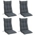 Cojines de silla respaldo alto 4 uds tela Oxford gris