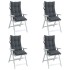 Cojines de silla respaldo alto 4 uds tela Oxford gris