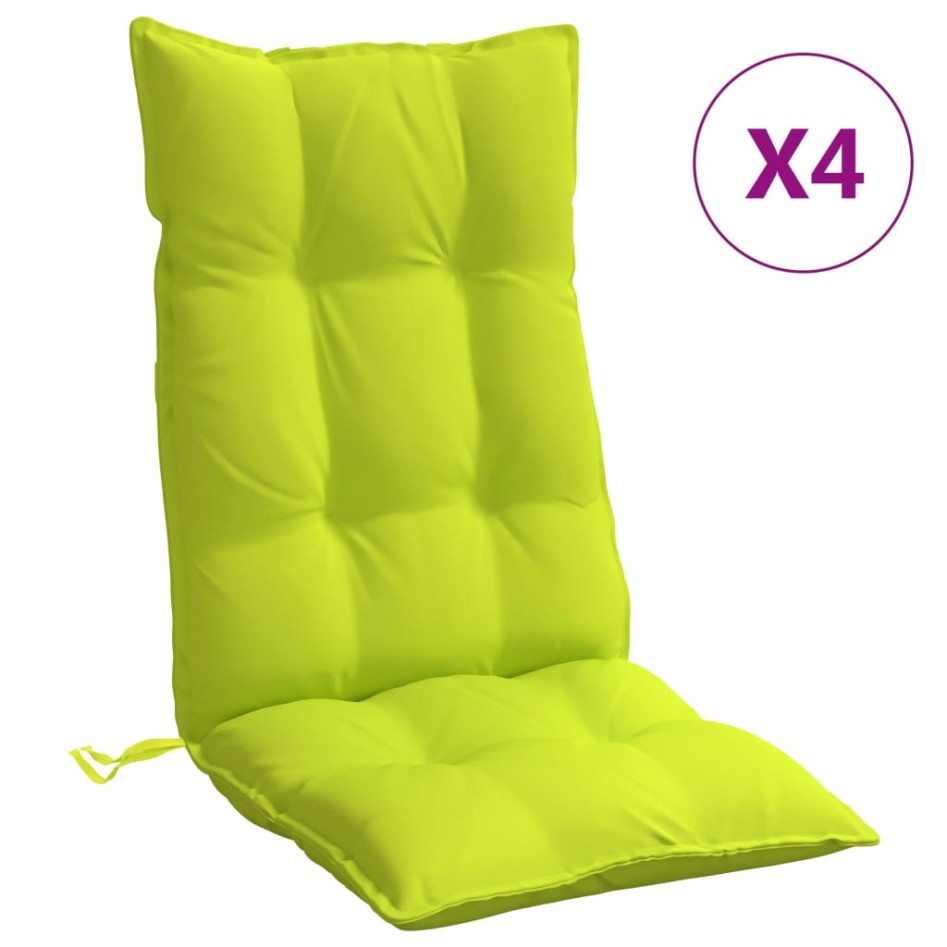 Cojines de silla respaldo alto 4 uds tela Oxford verde
