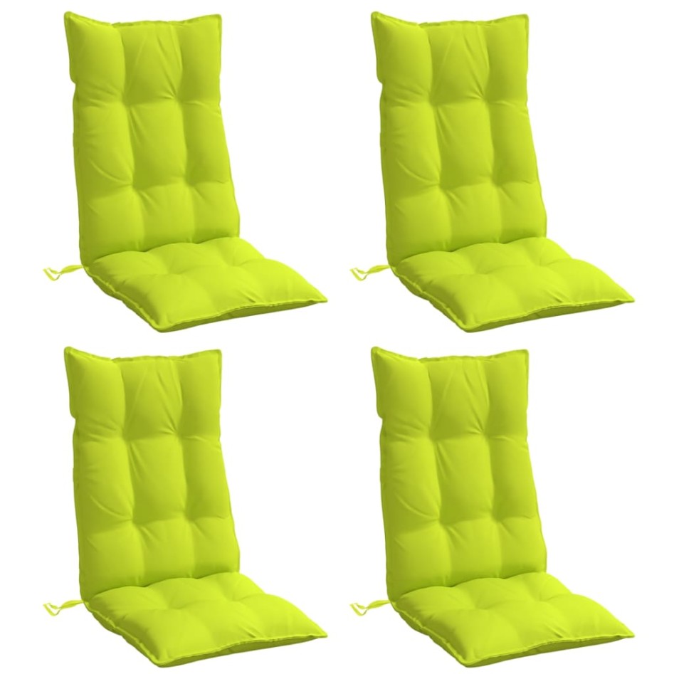 Cojines de silla respaldo alto 4 uds tela Oxford verde