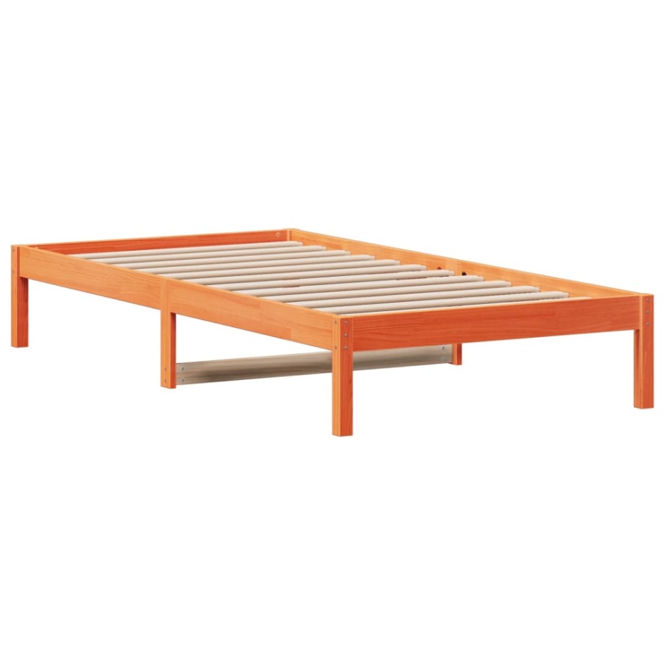 Sofá cama sin colchón madera maciza pino marrón cera 80x200