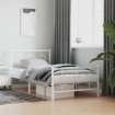 Estructura cama sin colchón con estribo metal blanco 100x190 cm