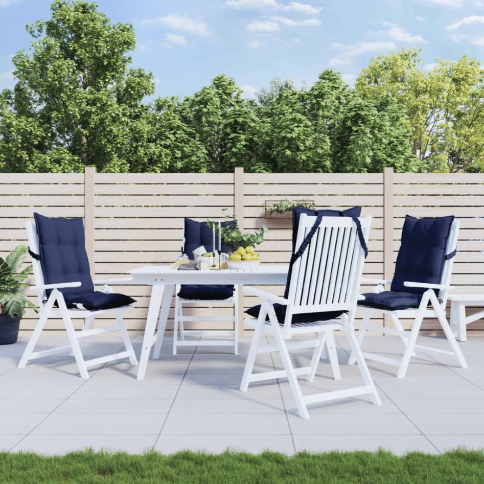 Cojines para silla respaldo alto 4 uds tela Oxford azul