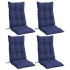 Cojines para silla respaldo alto 4 uds tela Oxford azul