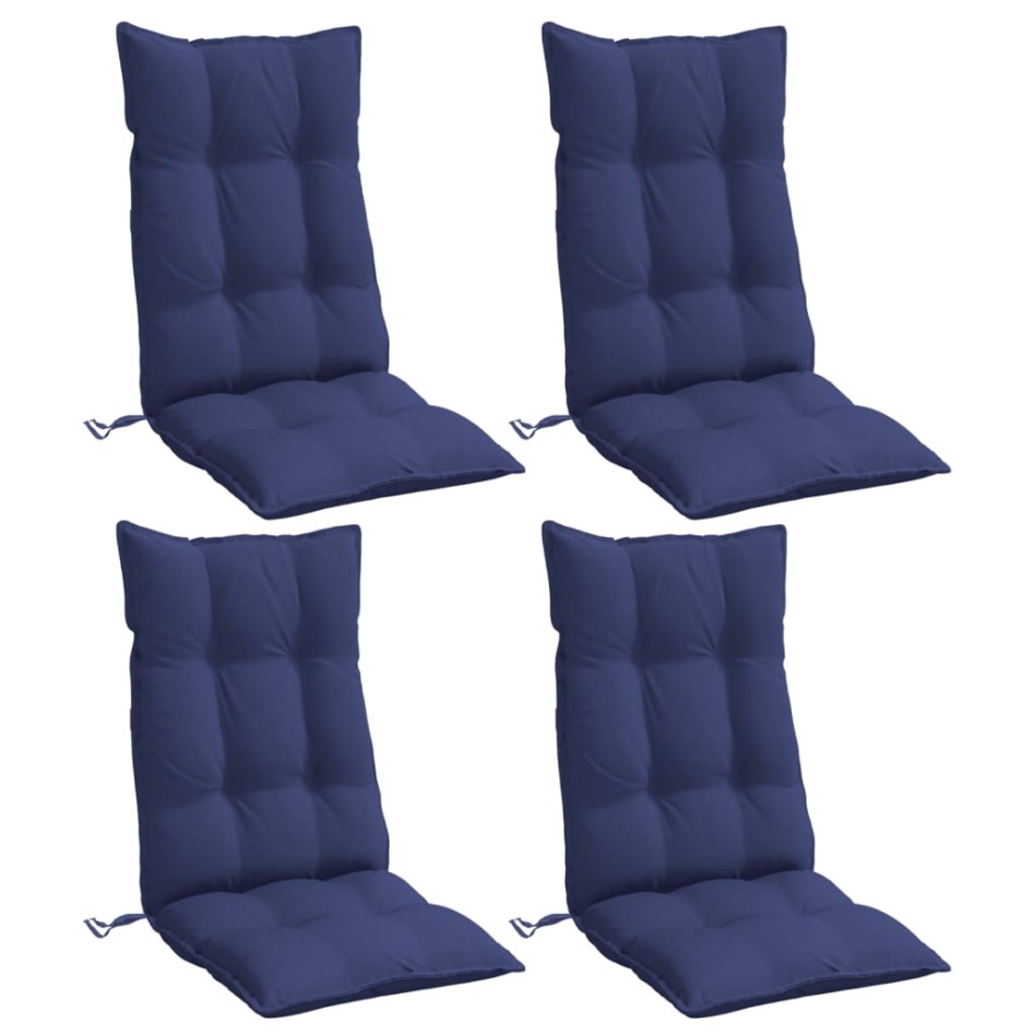 Cojines para silla respaldo alto 4 uds tela Oxford azul