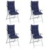 Cojines para silla respaldo alto 4 uds tela Oxford azul