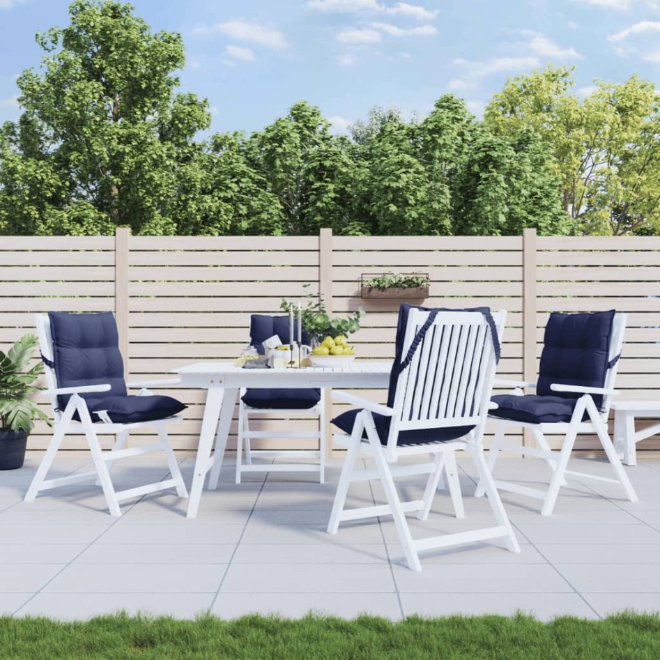 Cojines para silla respaldo bajo 4 uds tela Oxford azul