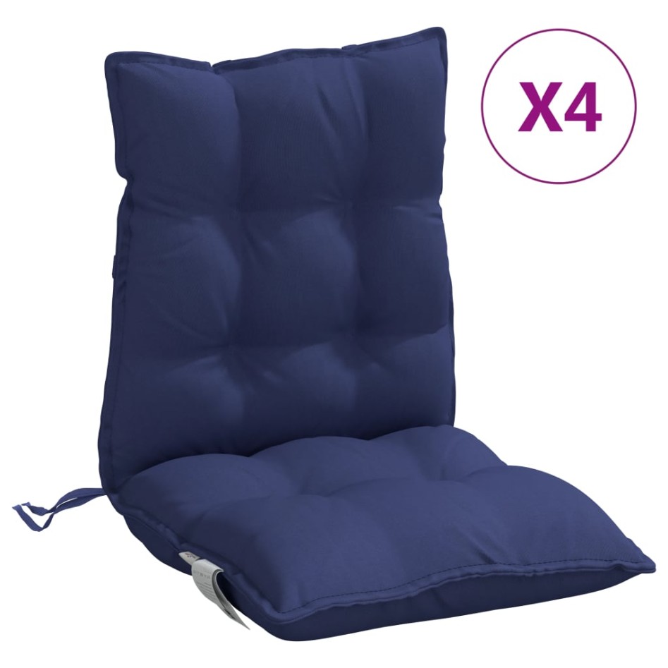 Cojines para silla respaldo bajo 4 uds tela Oxford azul