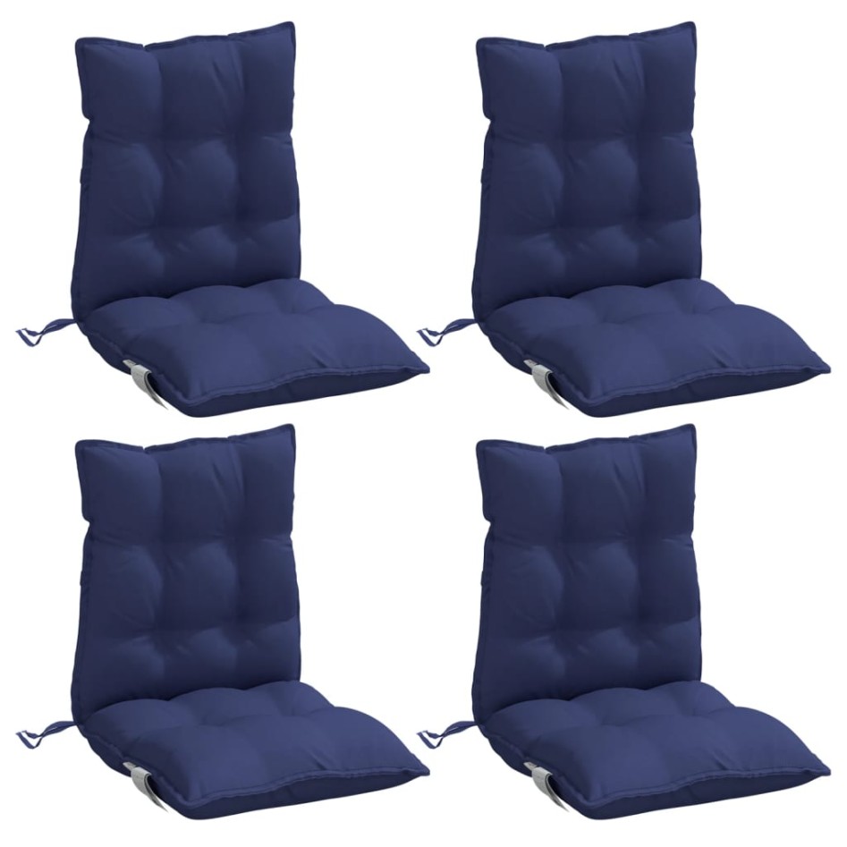 Cojines para silla respaldo bajo 4 uds tela Oxford azul
