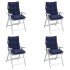 Cojines para silla respaldo bajo 4 uds tela Oxford azul