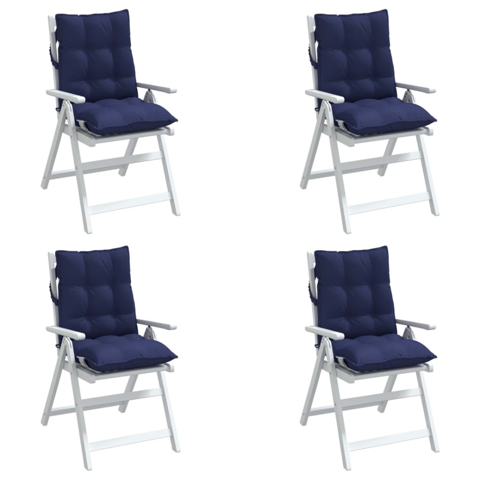 Cojines para silla respaldo bajo 4 uds tela Oxford azul