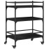 Carrito de cocina de madera de ingeniería negro 65x40x86,5