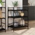 Carrito de cocina de madera de ingeniería negro 65x40x86,5