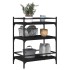 Carrito de cocina de madera de ingeniería negro 65x40x86,5