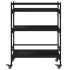 Carrito de cocina de madera de ingeniería negro 65x40x86,5