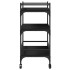 Carrito de cocina de madera de ingeniería negro 65x40x86,5
