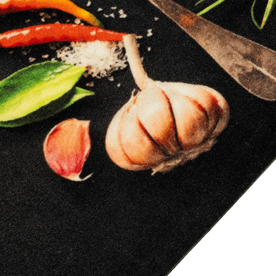 Alfombra de cocina lavable terciopelo dibujo especias 60x300