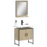 Set de muebles de baño 2 pzas madera de ingeniería roble