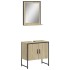 Set de muebles de baño 2 pzas madera de ingeniería roble