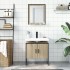 Set de muebles de baño 2 pzas madera de ingeniería roble
