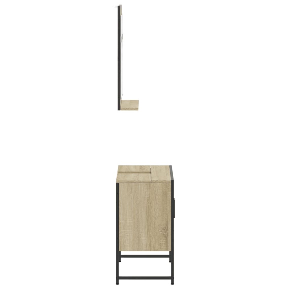 Set de muebles de baño 2 pzas madera de ingeniería roble