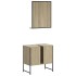 Set de muebles de baño 2 pzas madera de ingeniería roble