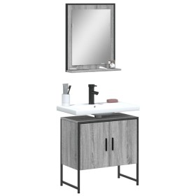 Set de muebles de baño 2 pzas madera de ingeniería gris