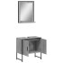 Set de muebles de baño 2 pzas madera de ingeniería gris