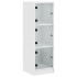 Aparador con puertas de vidrio blanco 35x37x109