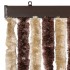 Cortina antimoscas chenilla beige y marrón claro 100x200