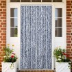 Cortina antimoscas chenilla azul y blanco 100x200 cm