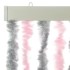 Cortina antimoscas chenilla gris plateado y rosa 100x220