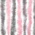 Cortina antimoscas chenilla gris plateado y rosa 100x220