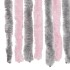 Cortina antimoscas chenilla gris plateado y rosa 100x220
